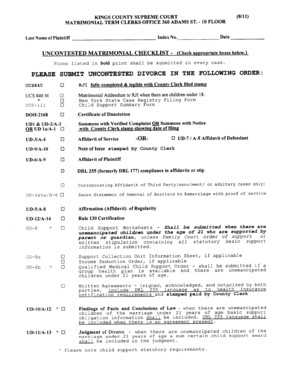 New York Uncontested Divorce Checklist