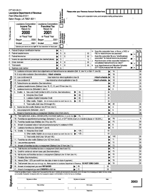 Louisiana Corporation Income Tax Franchise Tax Return