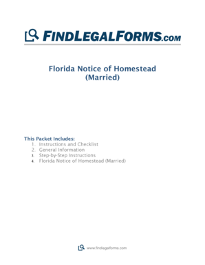 Florida Notice of Homestead (Married)