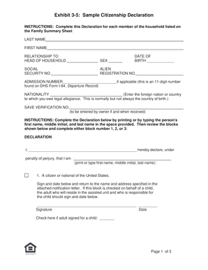 Sample Citizenship Declaration