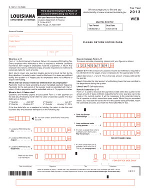 Louisiana Withholding Tax Form L1