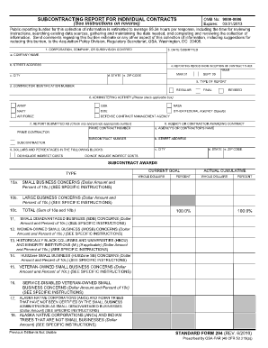 Subcontracting Report for Individual Contracts
