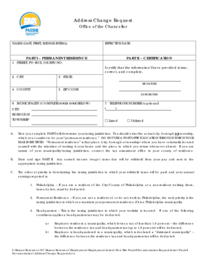 Address Change Request Form