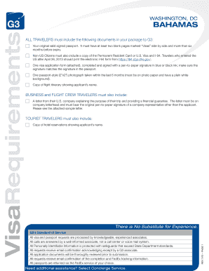 Bahamas Visa Application Form