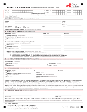 Request for Alterations Form