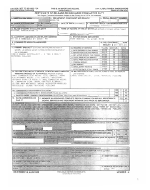 Certificate of Release or Discharge from Active Duty