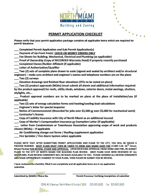 Building and Zoning Permit Application Checklist