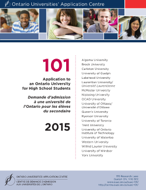 Ontario University Application Form 101