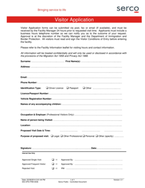Visitor Application Form