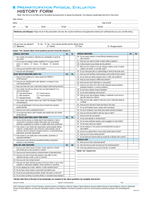 Pre-Participation Physical Evaluation for Athletics