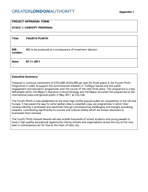 Fourth Plinth Project Appraisal Form