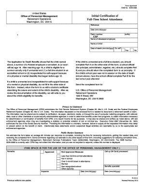 US Federal Employee Child Survivor Annuity Certification