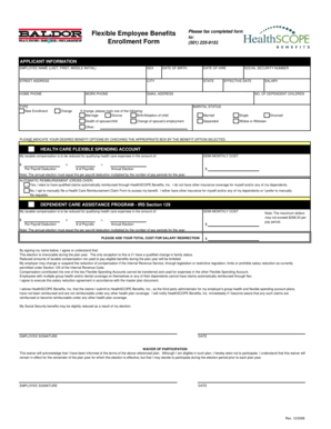 Employee Benefits Enrollment Form