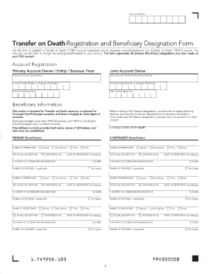 Transfer on Death Registration and Beneficiary Designation Form