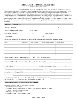 Rental Application Form