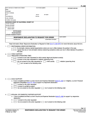 Responsive Declaration to Request for Order FL-320