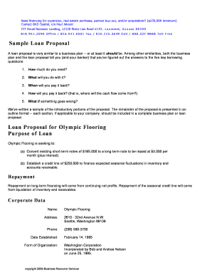 Loan proposal example - loan proposal