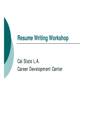 Resume Writing Workshop. Appeal Forms