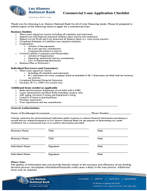 Commercial Loan Application Checklist