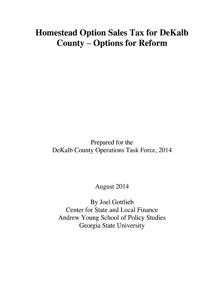 Fillable Online co dekalb ga Options for Reform Report DeKalb County