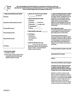 New York Pay Rate Notice