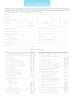 Dental Patient Information Form