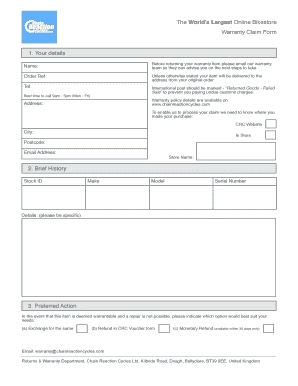 Warranty Claim Form