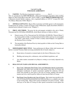 simple vacant land purchase agreement