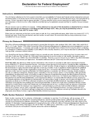 Declaration for Federal Employment Form 306