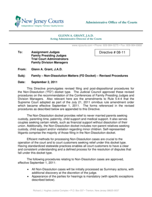 New Jersey Non-Dissolution Docket Complaint Form