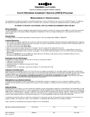 Memorandum of Understating - Assistance League