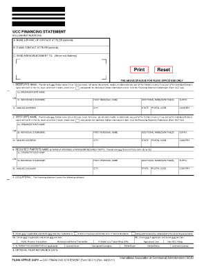UCC Financing Statement Form
