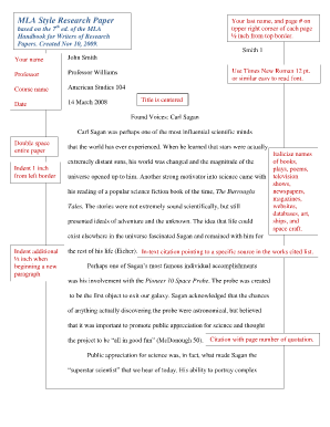 research paper format mla style