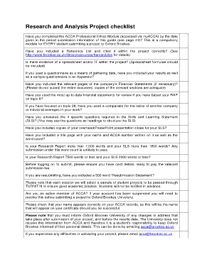 Research and Analysis Project checklist 13-14 - OBU BSc project ...