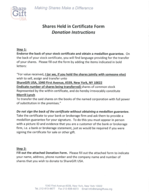Stock Donation Form