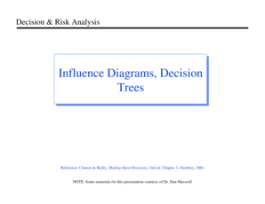 Influence Diagrams, Decision Trees - mason gmu