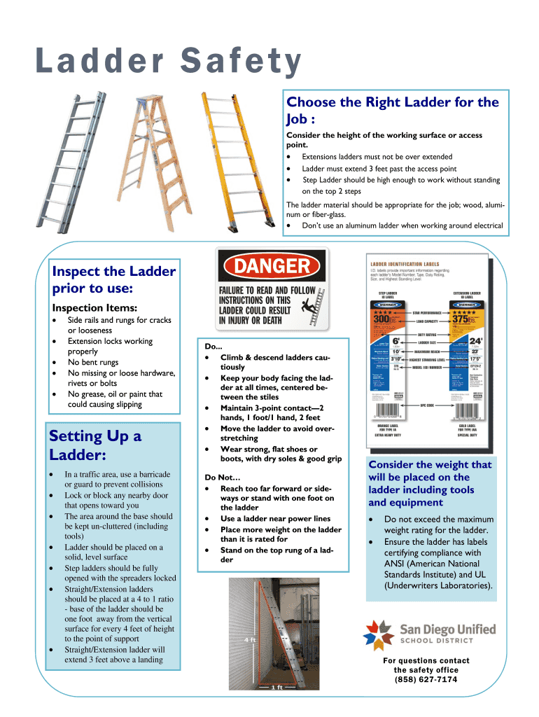Ladder Safety Handout Fill And Sign Printable Template Online US
