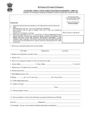 Indian Passport Application Form