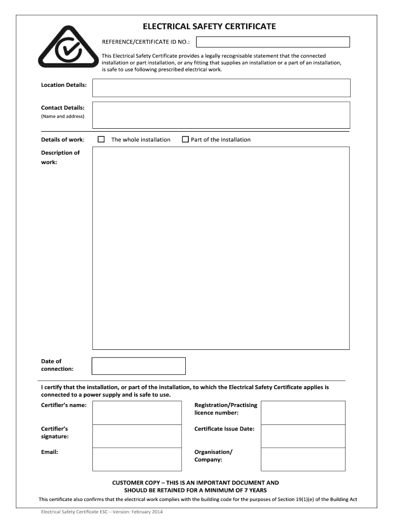 Electrical Safety Certificate How Long Does It Take At Adelina Murphy Blog