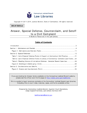 Answer, Special Defense, Counterclaim and Setoff to a Civil Complaint - jud ct