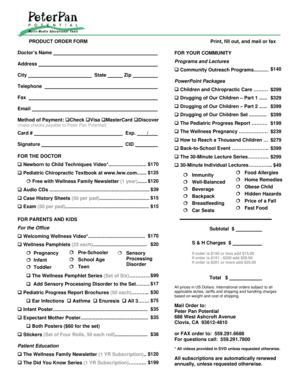 Product Order Form