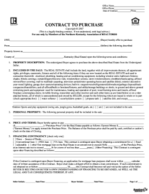 Kentucky Real Estate Purchase Contract