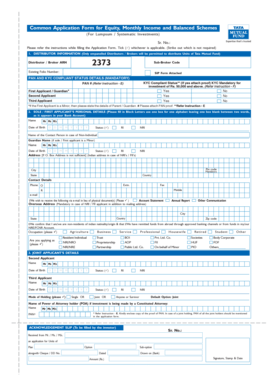 Tata Mutual Fund Application Form