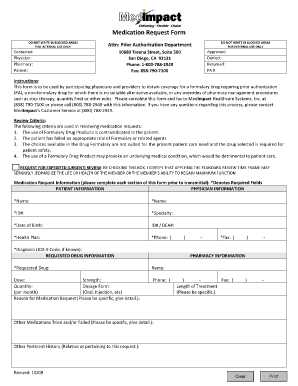 Medication Request Form