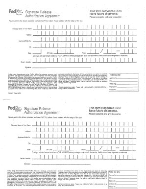Fedex Release Delivery Authorization Fedex Release Delivery Authorization