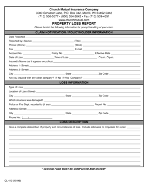Property Loss Report