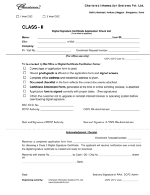 Digital Signature Certificate Application Form