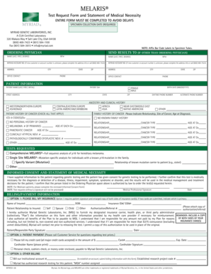 MELARIS Test Request Form and Statement of Medical Necessity