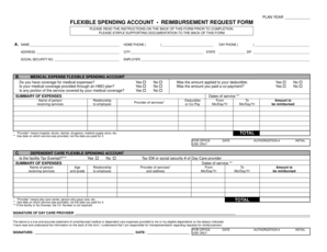 Flexible Spending Account Reimbursement Request Form