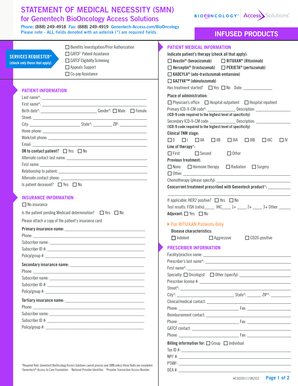 Statement of Medical Necessity for Genentech BioOncology